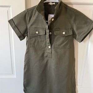 BNWT J Crew Green Short Sleeve Shirt Dress, Size 7